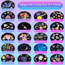 Kids Star Night Light Projector – 21 Slide Themes with 360° Rotation & Modes Crown-Shaped Galaxy Light for Boys & Girls Birthday, Christmas Gift & Room Decor