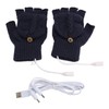 USB Warmer Heated Gloves Flip Half Fingerless Electronic Knitted Hand