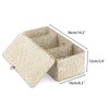 IGNPION 3 Compartments Seagrass Storage Basket with Lid Bathroom Sotrage