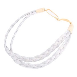Gledola Double Three Strands Braid Headband Synthetic Hair Plait Headband for Women Hair Accessory (Light Gray)