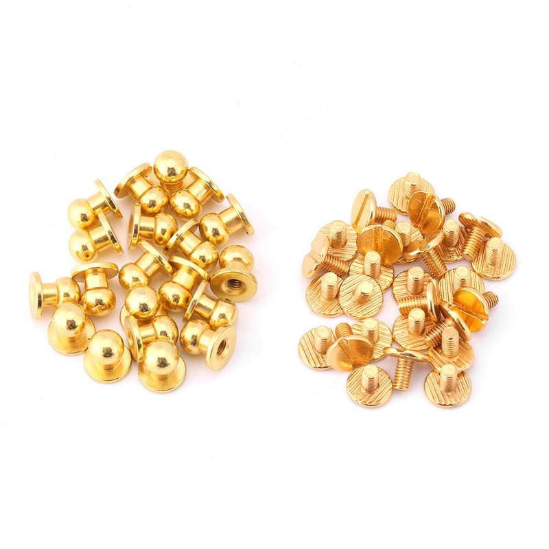 Button Rivets Screw Rivets, 20 Pieces Round Head Copper Rivets