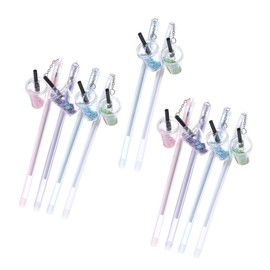 HOODANCOS 10pcs Milk Tea Cup Pendant Creative Gel Pen Pendant Gel Pen Gel Pen with Pendant Marker Pen Roller Pen with Pendant Gel Ink Pen Decorative Ballpoint Pens Cute Pens Plastic