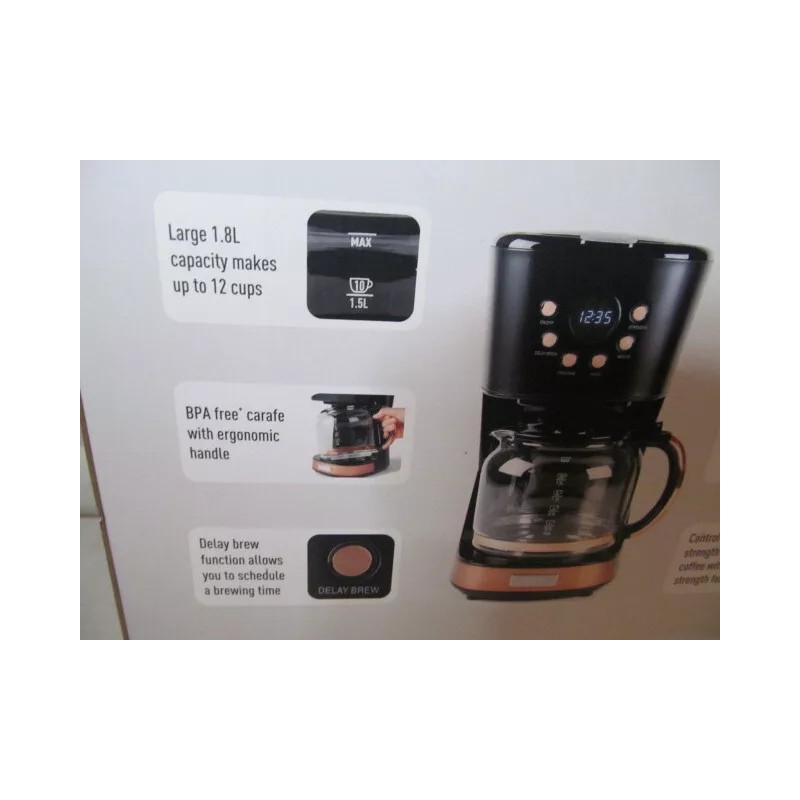 Haden 12 Cup Programmable Coffee Machine 75075, Black