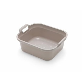Large Rectangular 9.5 Litre Washing Up Bowl with Handles Plastic Wash Basin Multipurpose Bath Tub/Washing Tub Vegetable Fruit Wash Pan Dish for Kitchen Bathroom Household (Mushroom)
