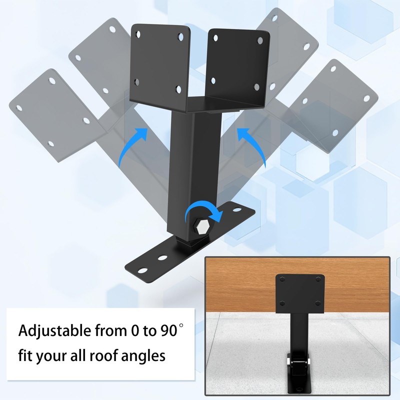 JEXALINE 3Pcs Roof Riser Brackets Kit,Pergola Roof Riser Beam Bracket,Heavy