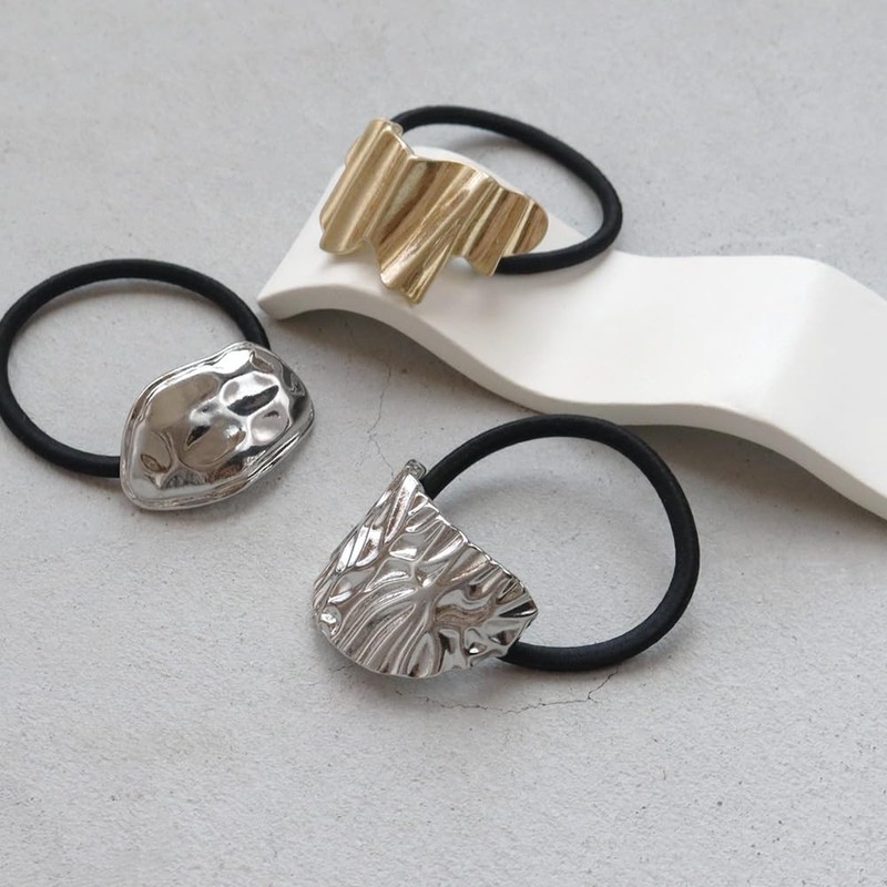 JewelVOX Hair Rubber Hair Pony Antique Style Women's Gold Silver