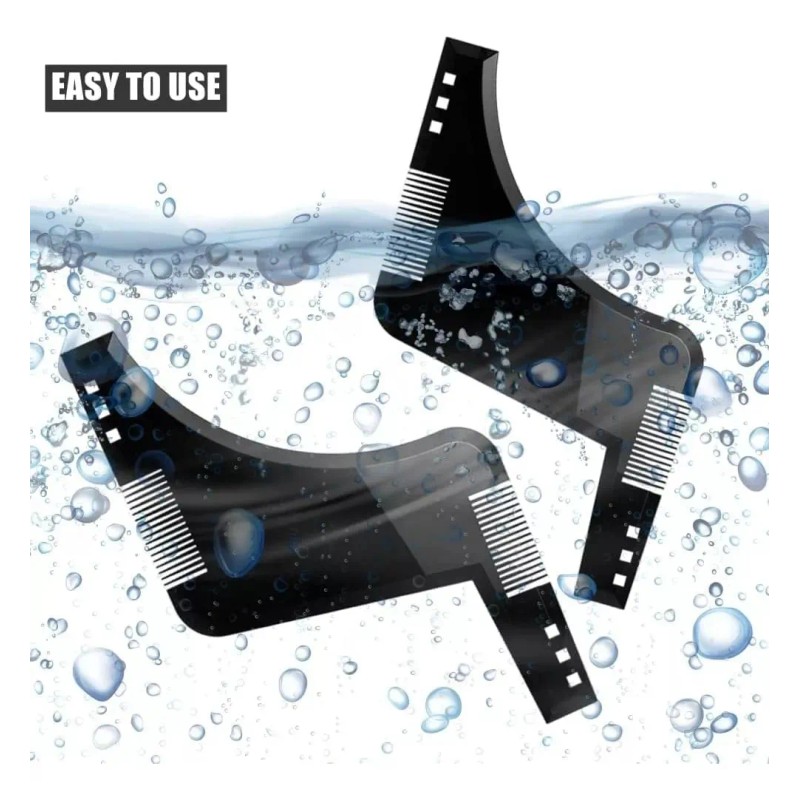 Set De 2 Plantillas Para Barba Peine Herramienta Moldeado