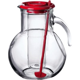 Bormioli Rocco Kufra Jug with Ice Container, Red Lid, 72 3/4 Ounce