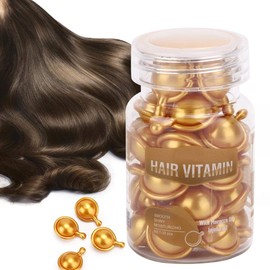 Cápsulas Para El Cuidado Del Cabello, Mejora La Sequedad Y El Efecto Encrespamiento Cuidado Del Cabello Cápsulas De Vitaminas Hidratante Anti-Encrespamiento Reparación Del Daño Capilar (Amarillo)