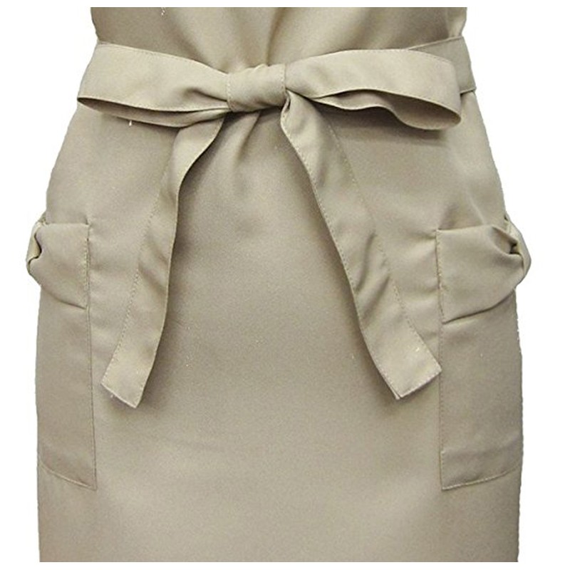 TO186 Cute Stylish Women's Ribbon Apron Beige, beige