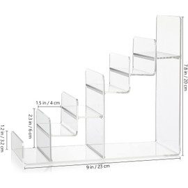 Cabilock 1Pc Purse Display Stand Acrylic Wallet Holder 6 Layers Purse Stand Shelf Glasses Jewelry Display Riser Shelf Showcase Fixtures for Retail Store Home