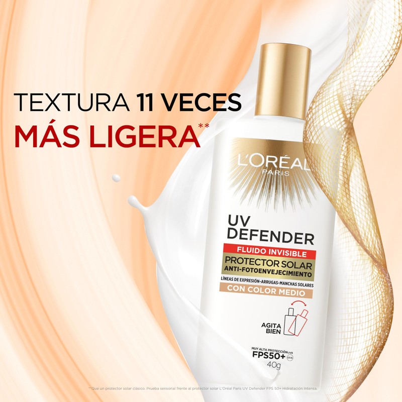 L'Oréal Paris Protector Solar Diario FPS50+ UV Defender Fluido Tono