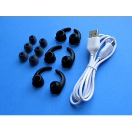 Replacement Accessories (B-STB-CH) Comfort Set Eartips Earbuds Stabilizers and Charge Cable Compatible with Plantronics Backbeat Go 2 Earphones Headphones