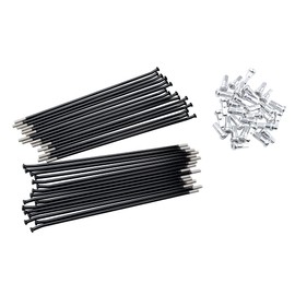 TUSK Motorcycle Spoke Kit - Rear 19" Black Spoke/Silver Nipple for KTM 250 XC-W (Fuel Injected) 2018-2025