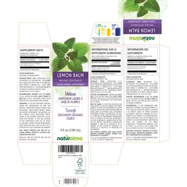 Naturalma Lemon Balm (Melissa officinalis) Leaf Alcohol-Free Tincture - 4 fl oz Liquid Extract in Drops - Herbal Supplement - Vegan