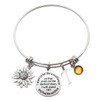 Eilygen Sunflower Bracelet Gift Initial Charm Bracelet 26 Letters Adjustable