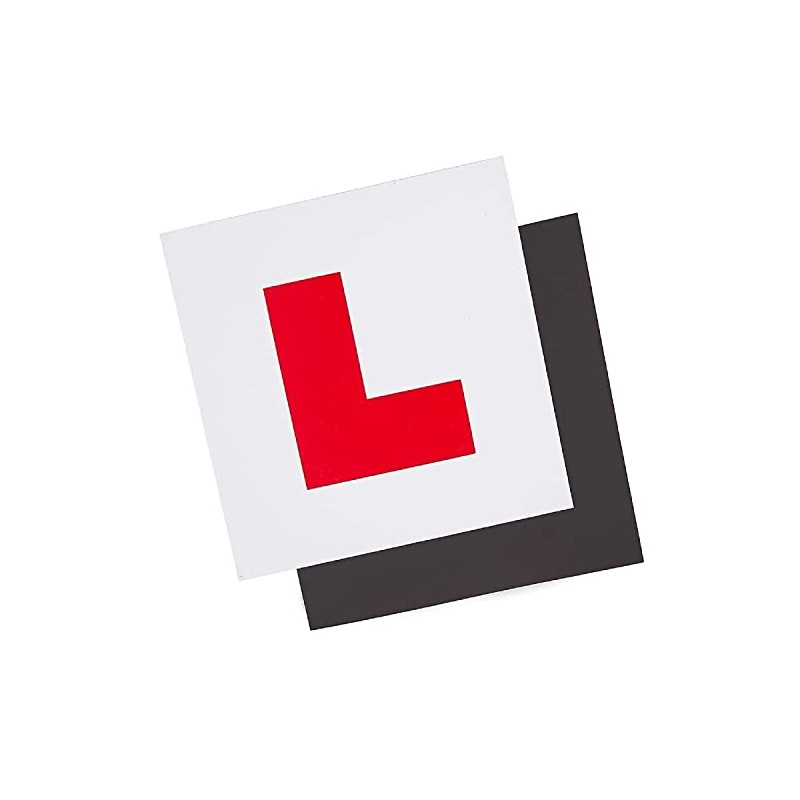 Magnetic L Plates for Learner Drivers, Red and White, 2-Pack