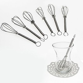 Ikram Cay Kasigi Tea Spoon, Mixer, Whisk Look, Set of 6, Coffee Spoons, Espresso Spoons