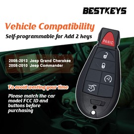 BestKes Key Fob Program, Key Replacement Kit,Simple OBD DIY Programmable Tool for Keyless Entry Car Remote for IYZ-C01C or M3N5WY783X,Add 2 Keys (5 Buttons)