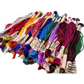 50 Pieces Metallic Silk Embroidery Floss Multicolor Embroidery Skein Threads Glitter Embroidery Thread Cross Stitch Thread for Friendship Bracelets DIY Embroidery Thread Crafts