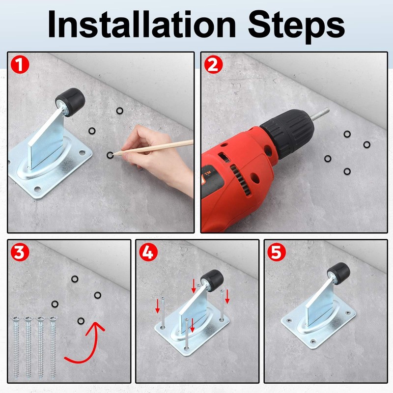 MorningRo End Stop Heavy Duty Gate Stopper Floor Mount 4-5/8"