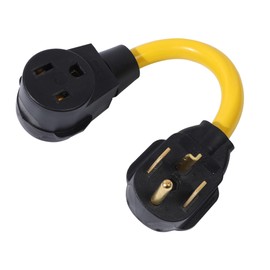 ONETAK NEMA 14-30P to 6-50R 240V 30 Amp 4 Prong Male Plug to 50 Amp 3 Prong Female Outlet Receptacle Generator Welder Dryer EV Charger Power Cord Adapter
