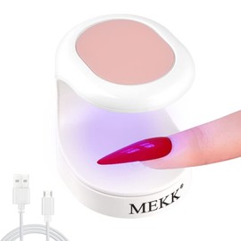 MEKK Mini UV Light for Gel Nails UV Light for Nails Innovative One Finger UV LED Nail Lamp 16W UV Nail Lamp Portable LED Nail Lamp Professional Nail Dryer for Nail Art Tools (Pink)