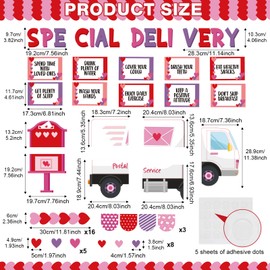 Epakh 81 Pcs Valentine's Day Bulletin Board Set Valentine Classroom Decorations Special Delivery Healthy Habits Bulletin Board Cutouts with Heart Borders for School Office Wall Door Decor