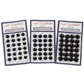 Sew on Snap Buttons Metal Fastener Buttons for Sewing Clothing, Standard 100 by Oeko-Tex, 72 Sets, Black (5mm & 7mm & 8mm)