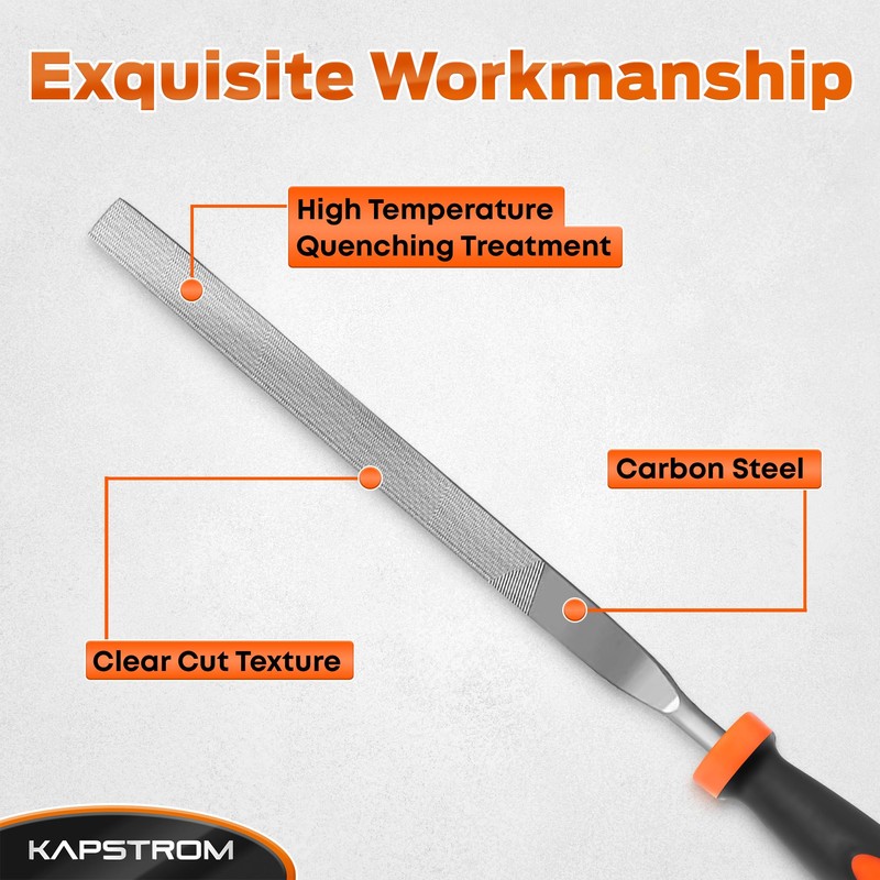 KapStrom Needle File Set, 6 Needle Files for Wood, Metal,