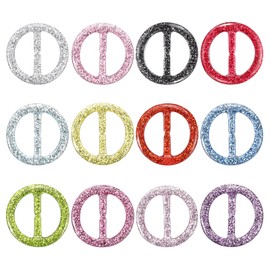 PATIKIL 1" Scarf Ring Clip, 12 Pcs Resin Round T-Shirt Clip Bling Fashion Ring Scarves Clasp Buckle Tie Circle Clip for Women Silk Clothing Decoration, 12 Colors