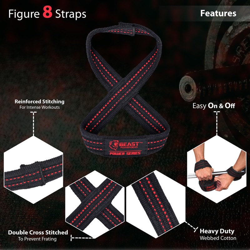 Beastpowergear Figure 8 Strap | Heavy Duty Deadlift Weight Lifting
