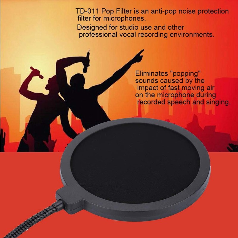 Shield Mic Filter, Gooseneck Noise Reducing Microphone Pop Filter, Protective