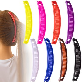 8Pcs Banana Hair Clips, Non-Slip Hair Claws for Women, 8 Colors
