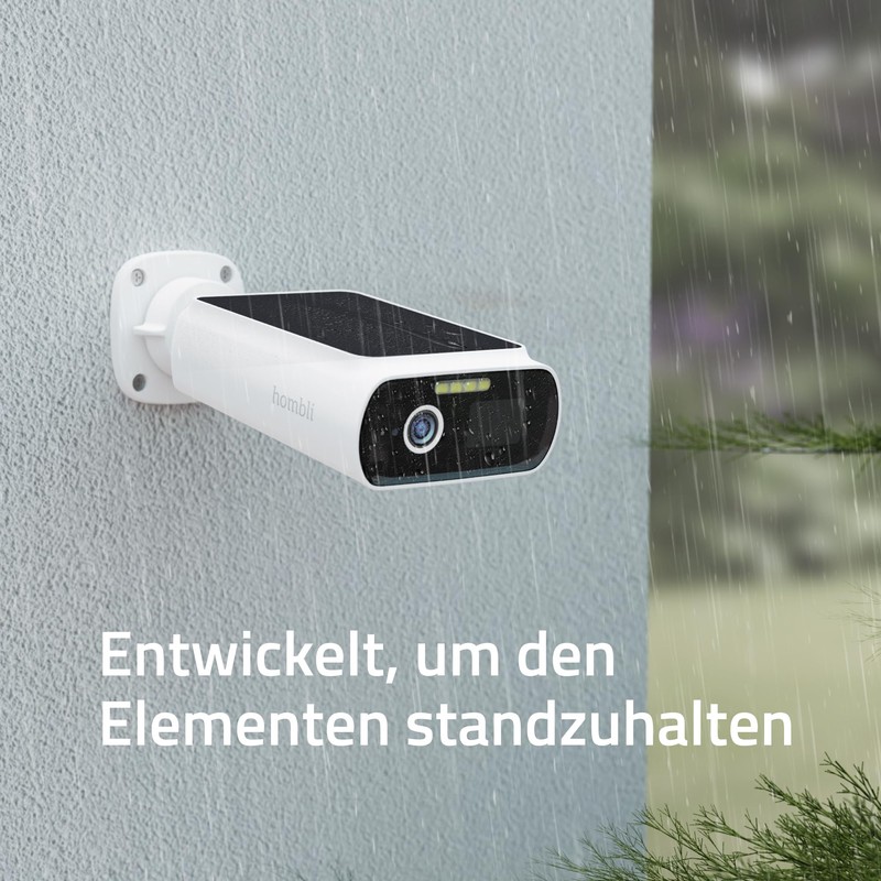 Hombli 2K Solar Outdoor Surveillance Camera, Integrated & Scratch Resistance