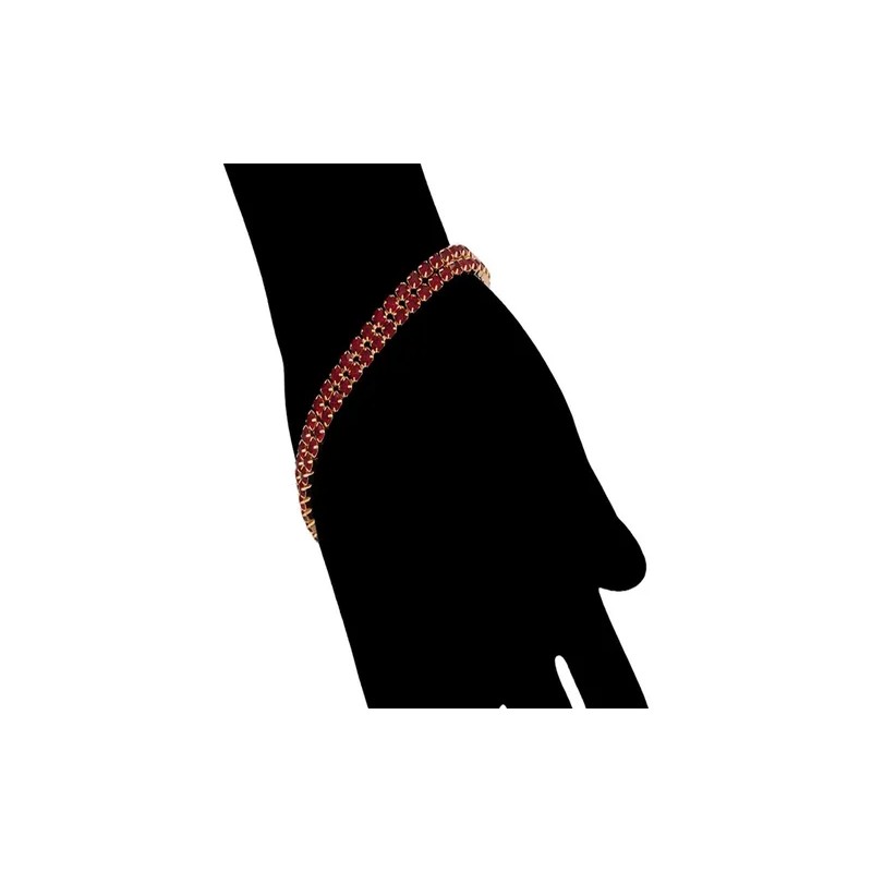 Brazalete Oro 18k Lam Rubí Elegante Mujer 21.5cm Regalo 1