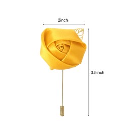 MECCANIXITY 6 Pcs Groom Boutonnieres Rose Boutonnieres Pins for Men Wedding Ceremony Anniversary Formal Dinner Party Yellow