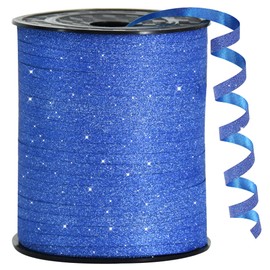 BEISHIDA BEISHIDA 500 Yards Blue Glitter Ribbon Curling Crimped, Glitter Ribbon Balloon String Shiny for Gift Wrapping &Birthday Party Festival Art Craft Decor Florist Flowers Decoration