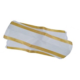 Stylesindia Cotton Angavastram (Towel) 1.2 Meters Length with Resham Thalapaty Twin Color Border Stoles - white - One size