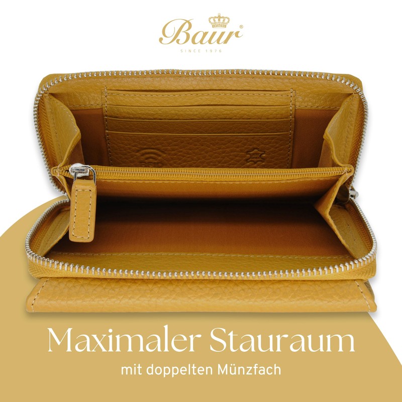 Baur Women's Genuine Leather Wallet with RFID Protection, Large Wallet,