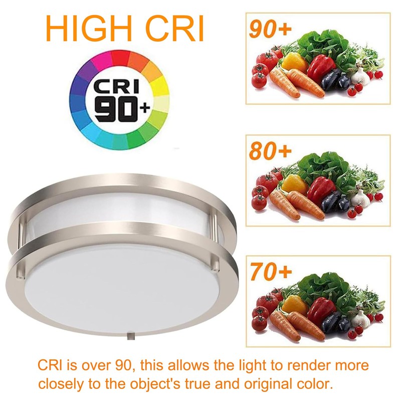 36W Dimmable LED Ceiling Light Fixture, 12 inch Flush Mount
