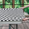Fhberni Rectangle Picnic Table Cloth, Fitted Buffalo Plaid Flannel Backed