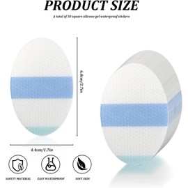 100 peices Self-Adhesive Waterproof Patches with Absorbent Cotton Pads,for Ear/Injury Care/Shower/Water Sport, Silicone Gel or PU Material,Breathable Bandage Protective Patch (Silicone Gel, 100pcs)