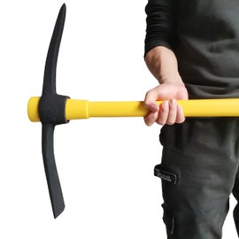 Pick Mattock with Heavy Duty Forged Construction, Adze and Ergonomic Non-Slip Handle for Gardening, Hunting, Landscaping and Outdoor,36 Inch