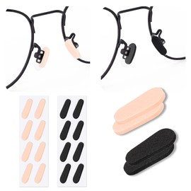 Soft Foam Nose Pads Self Adhesive Non-Slip Eyeglass Nose Pads, Thick Nosepads for Eyeglasses Sunglasses Glasses,8 Pairs,1.5MM Black and Nude