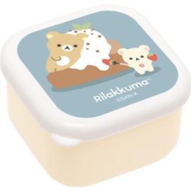San-X Rilakkuma KA26801 Mini Seal Containers, Set of 2, H 3.0 x W 3.0 x D 1.8 inches (75 x 75 x 45 mm)