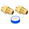 PATIKIL Brass Flare Tube Fitting, 2pcs Union Coupling Gas Adaptor