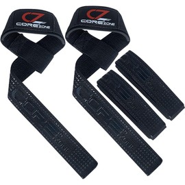 COREZONE Weight Lifting Straps - Wrist Support for Powerlifting, Deadlifts, Gym Workouts Wraps - Adjustable Straps for Enhanced Grip and Strength, Weightlifting Fitness Accessories for Men and Women.