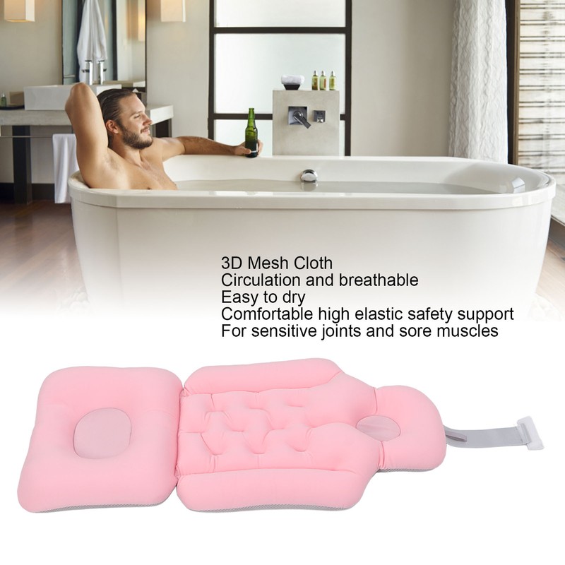 Bathtub Cushion Soft Breathable Folding Headrest Back Support Bath Pillow