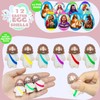 Cherislpy 12 Pieces Prefilled Easter Eggs with Mini Jesus Squishy